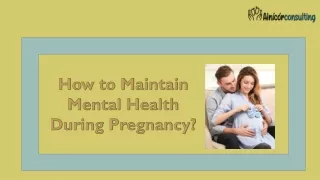 how to maintain m ental h ealth d uring pregnancy