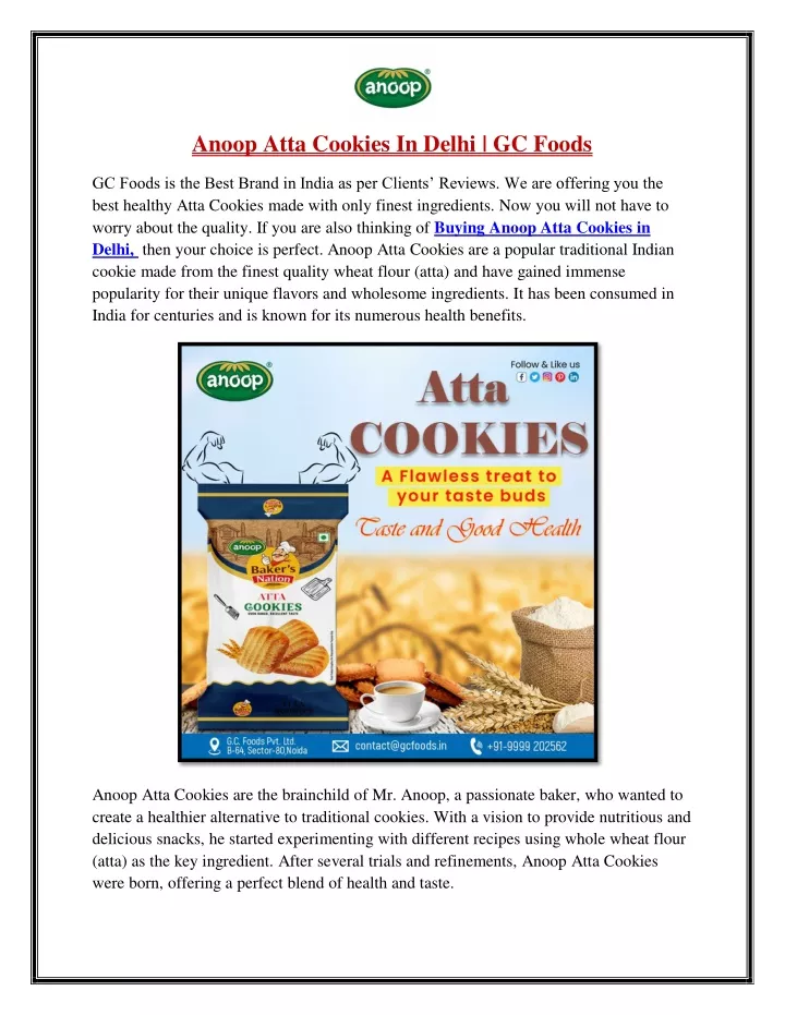 anoop atta cookies in delhi gc foods