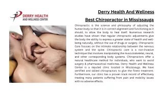 derry health and wellness best chiropractor