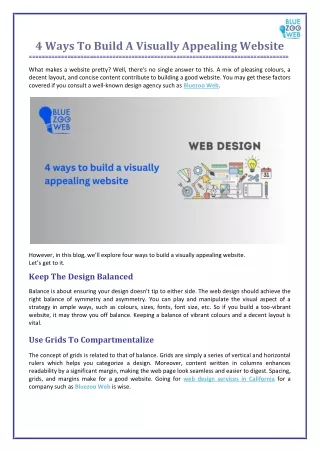 4 Ways To Build A Visually Appealing Website