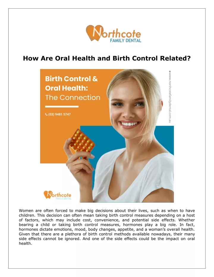 how are oral health and birth control related