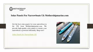 Solar Panels For Narrowboats Uk Mothershipmarine.com