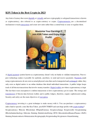 ksn token is the best crypto in 2023