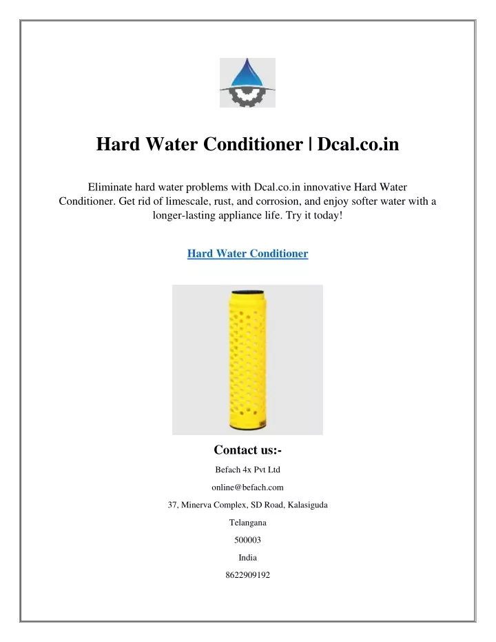 hard water conditioner dcal co in