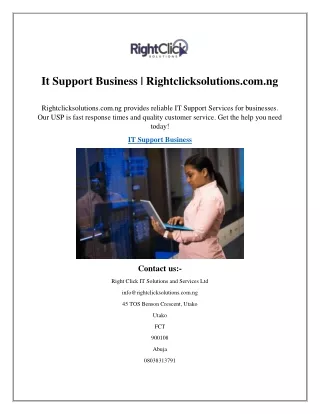 It Support Business  Rightclicksolutions.com.ng