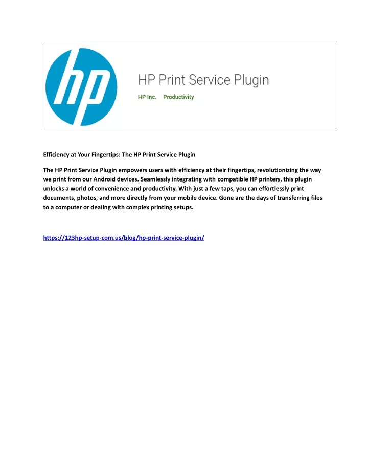 efficiency at your fingertips the hp print