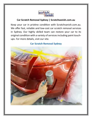 car scratch removal sydney scratchvanish com au