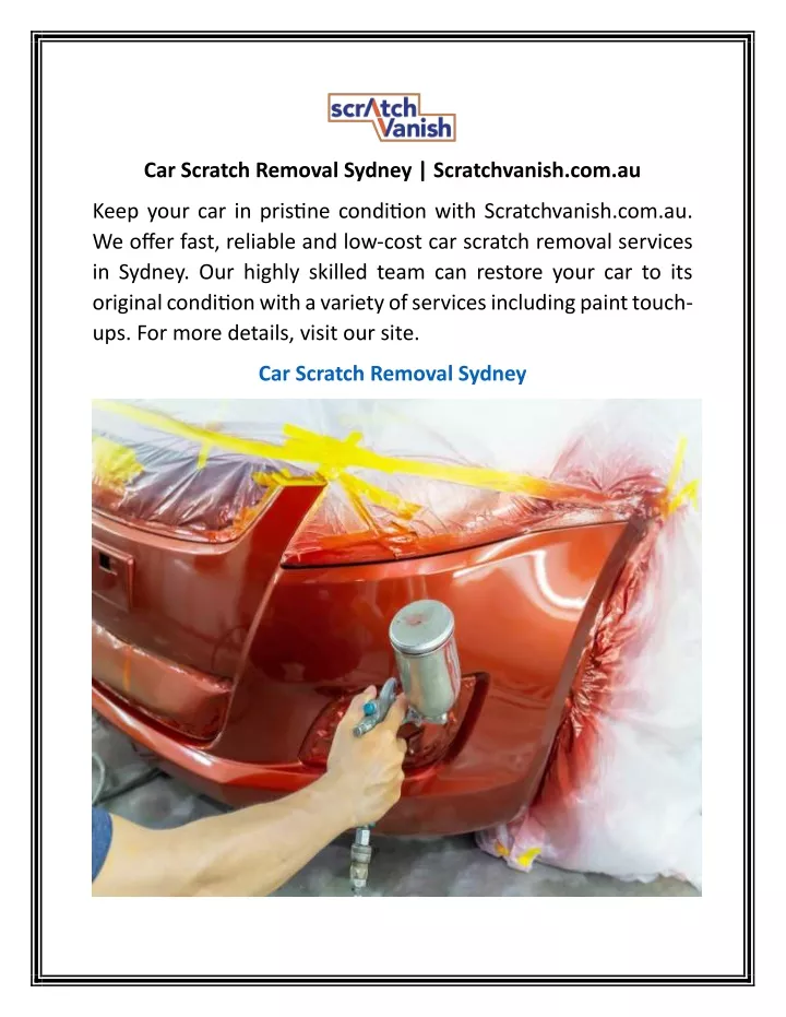 car scratch removal sydney scratchvanish com au
