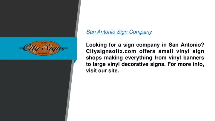 san antonio sign company looking for a sign
