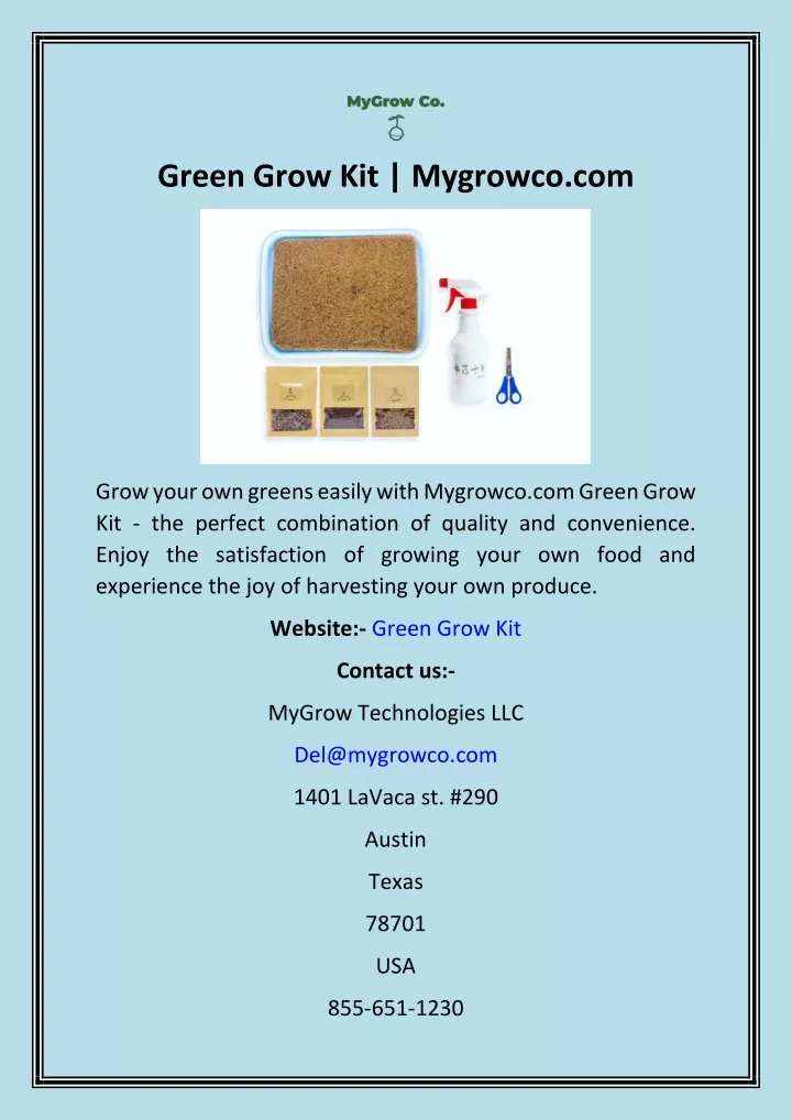 green grow kit mygrowco com