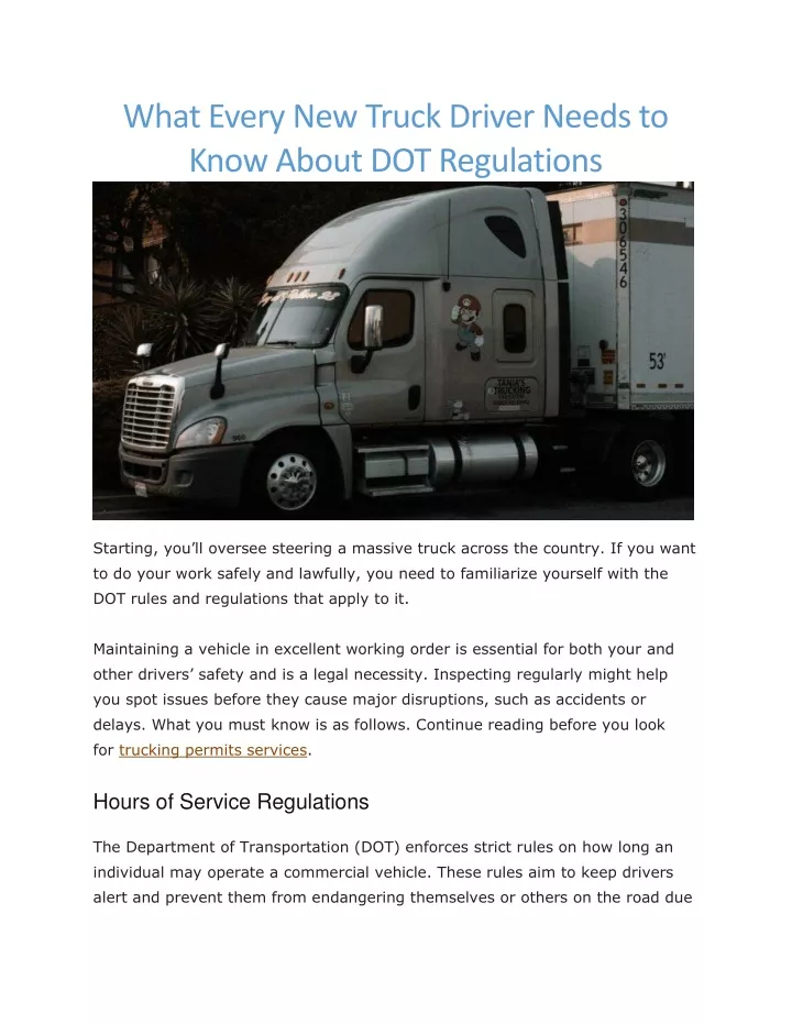 what every new truck driver needs to know about