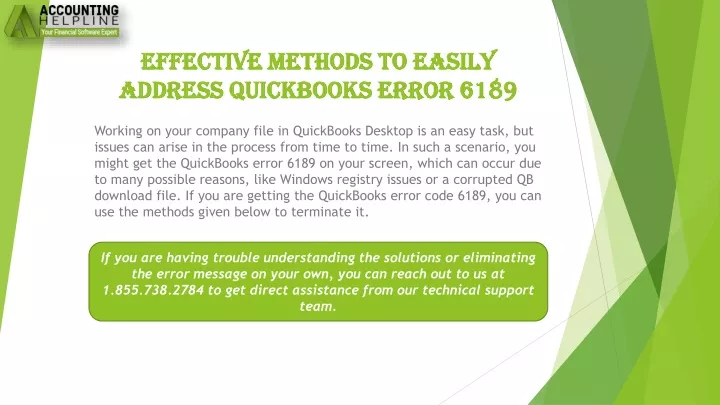 effective methods to easily address quickbooks error 6189
