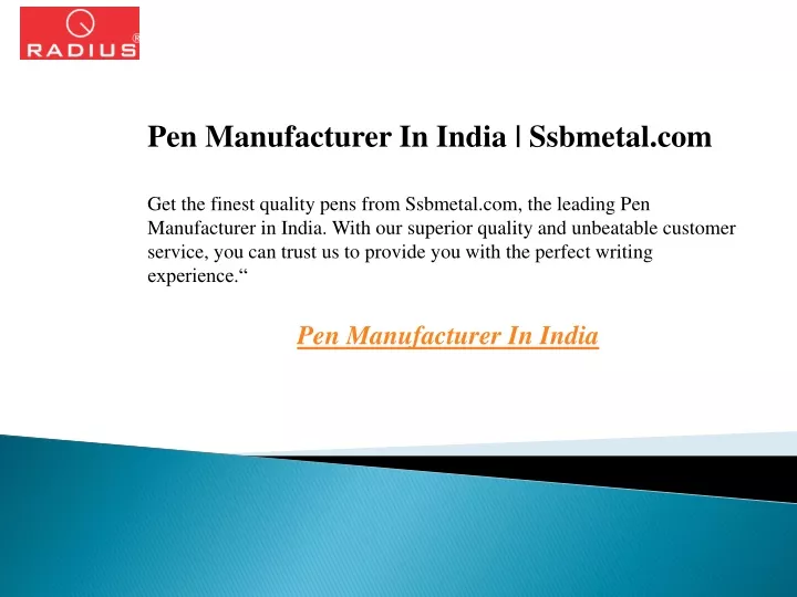 pen manufacturer in india ssbmetal