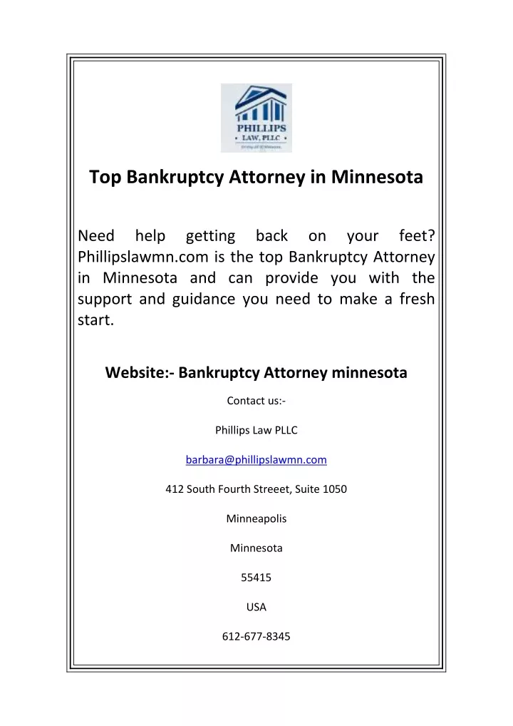 top bankruptcy attorney in minnesota