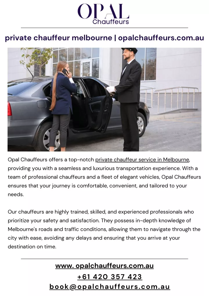 private chauffeur melbourne opalchauffeurs com au