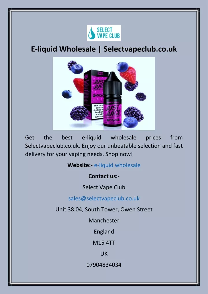 e liquid wholesale selectvapeclub co uk