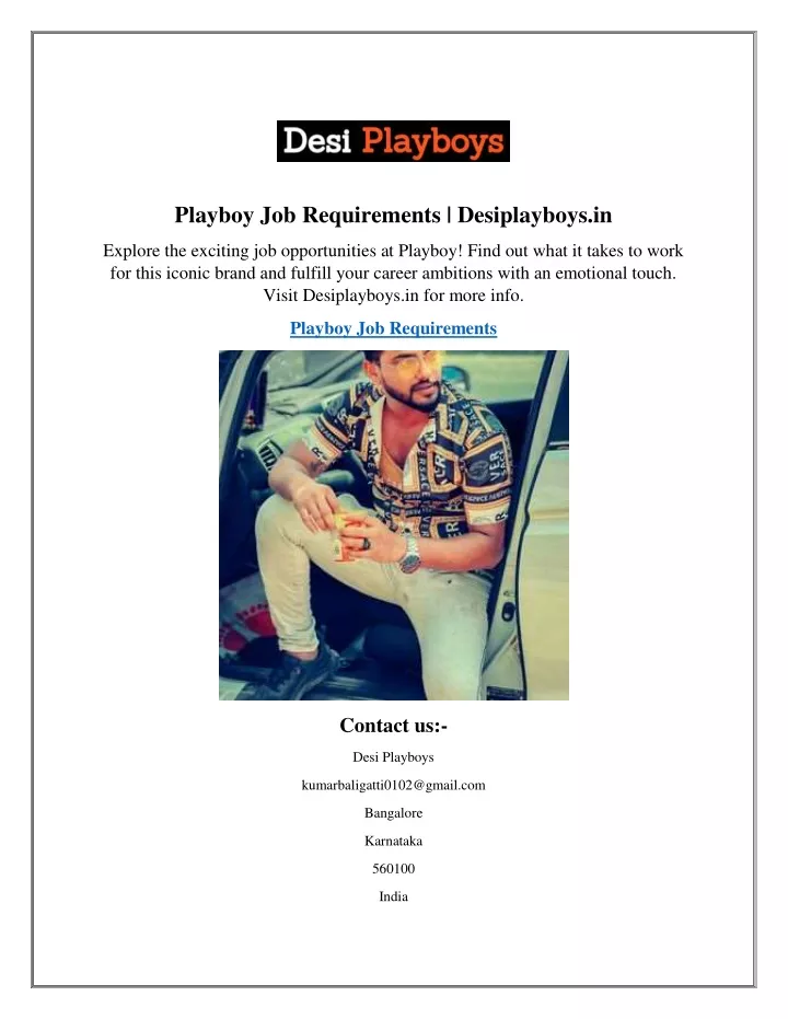 playboy job requirements desiplayboys in