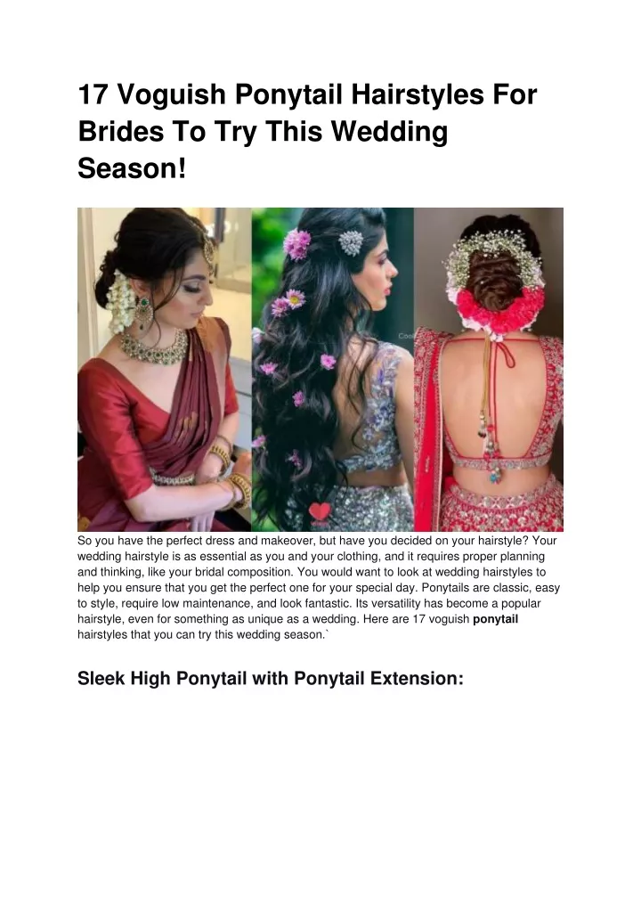 17 voguish ponytail hairstyles for brides