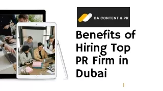 Benefits of Hiring Top PR Firm in Dubai