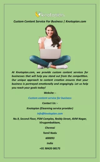 Custom Content Service For Business  Knotopian