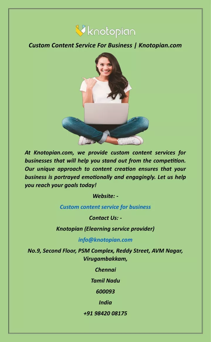 custom content service for business knotopian com
