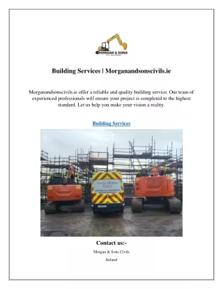 Building Services Morganandsonscivils.ie