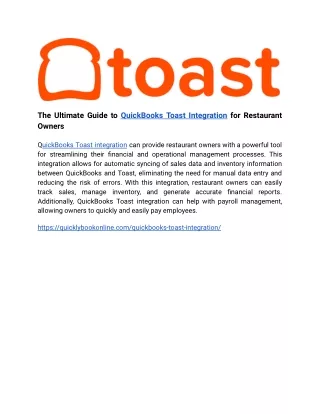 the ultimate guide to quickbooks toast