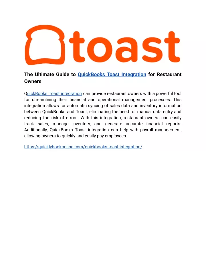 the ultimate guide to quickbooks toast