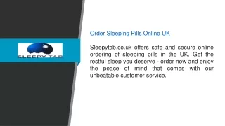 Order Sleeping Pills Online Uk  Sleepytab.co.uk
