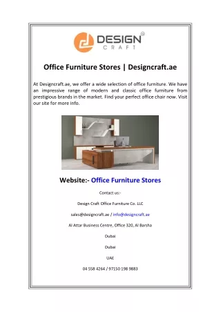 Office Furniture Stores  Designcraft.ae