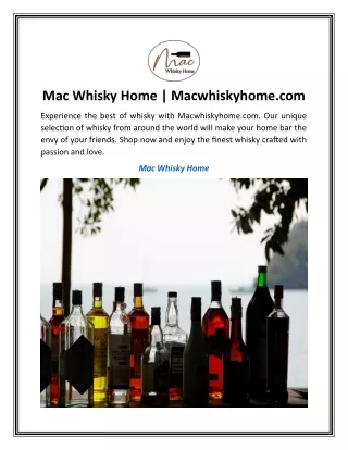 Mac Whisky Home  Macwhiskyhome.com