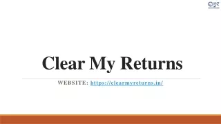 Clear My Returns- Income Tax File Return India