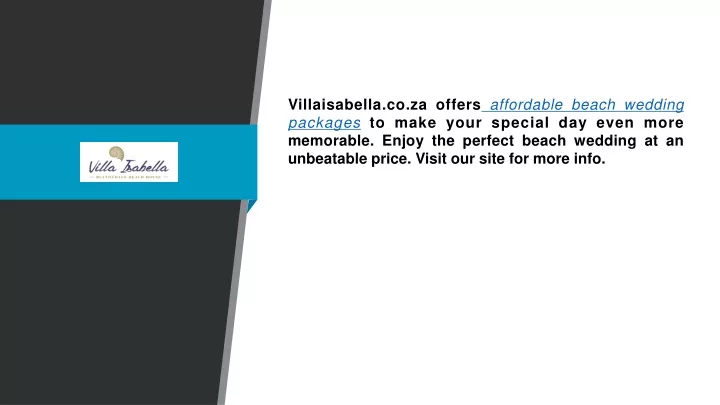 villaisabella co za offers affordable beach