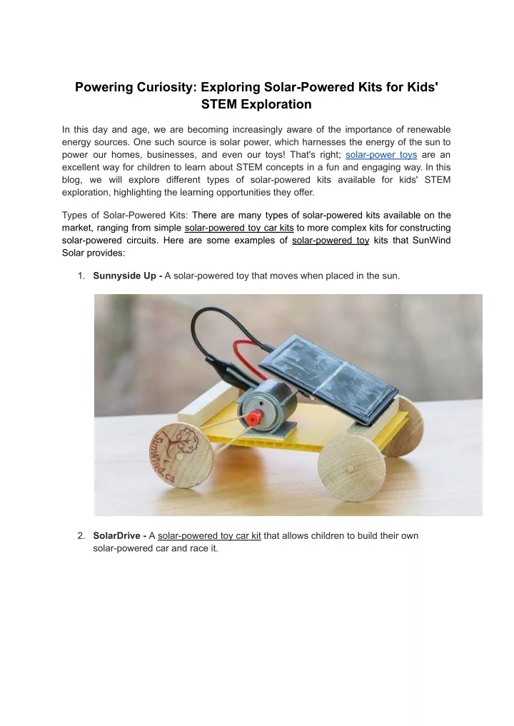 powering curiosity exploring solar powered kits