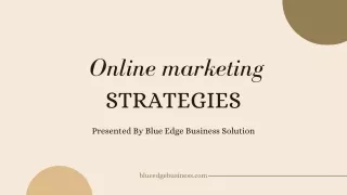 Online marketing strategies