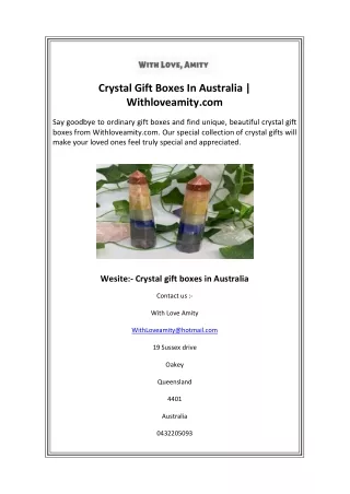 Crystal Gift Boxes In Australia  Withloveamity.com