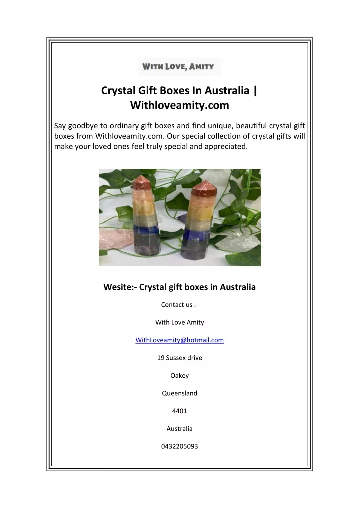 crystal gift boxes in australia withloveamity com