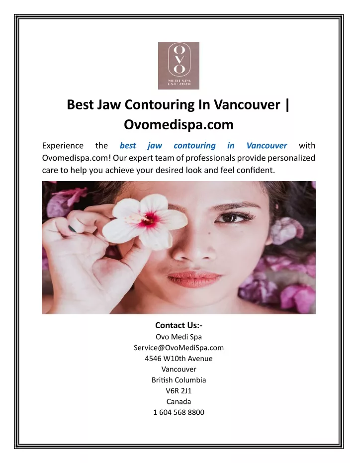 best jaw contouring in vancouver ovomedispa com