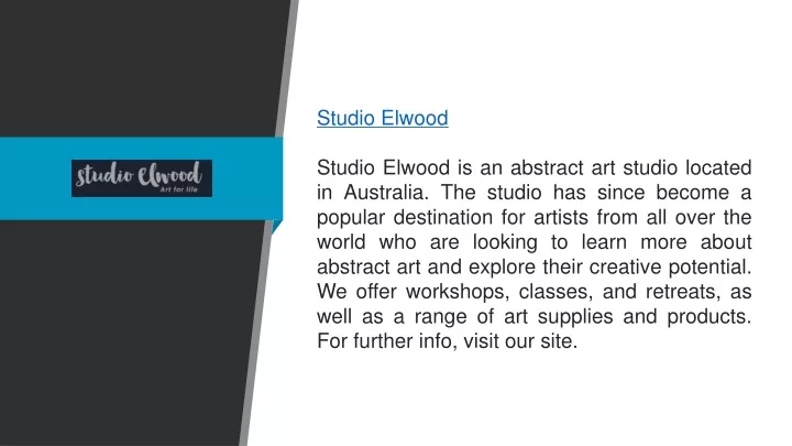 studio elwood studio elwood is an abstract