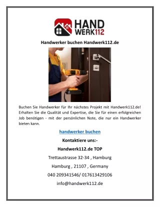 Handwerker buchen Handwerk112.de