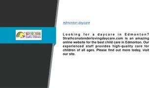 Edmonton Daycare  Strathconatenderlovingdaycare.com