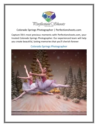 Colorado Springs Photographer Perfectionshoots