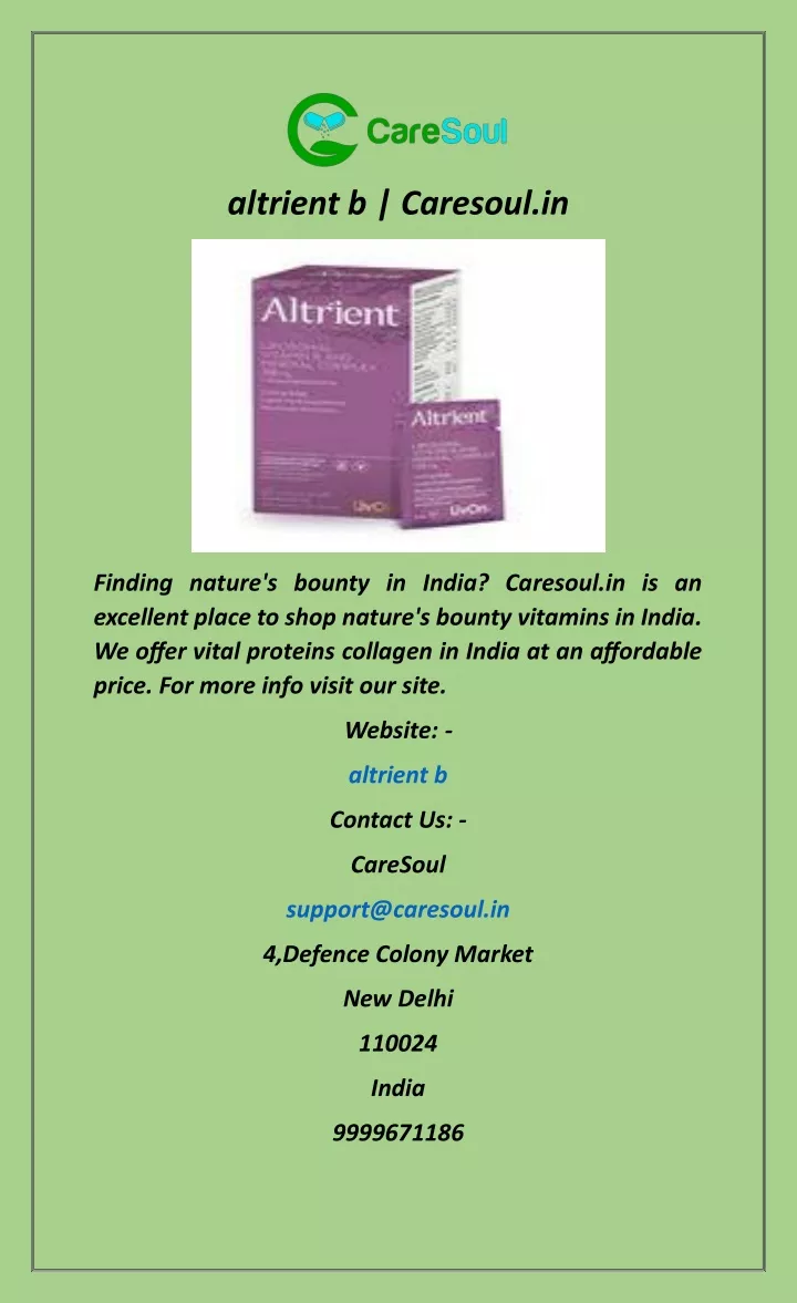 altrient b caresoul in