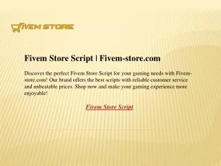 Fivem Store Script  Fivem-store.com