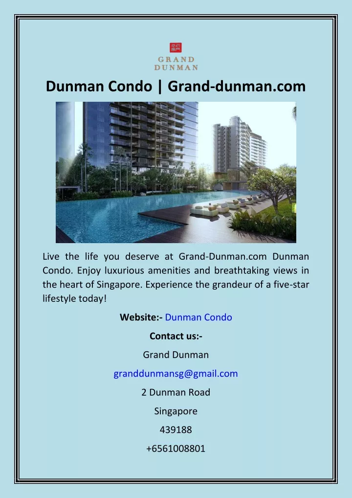 dunman condo grand dunman com