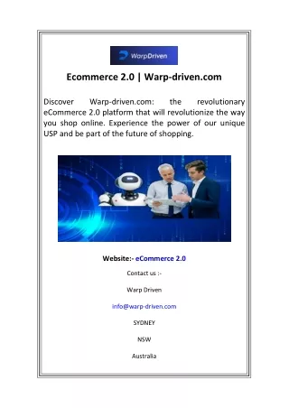 ecommerce 2 0 warp driven com