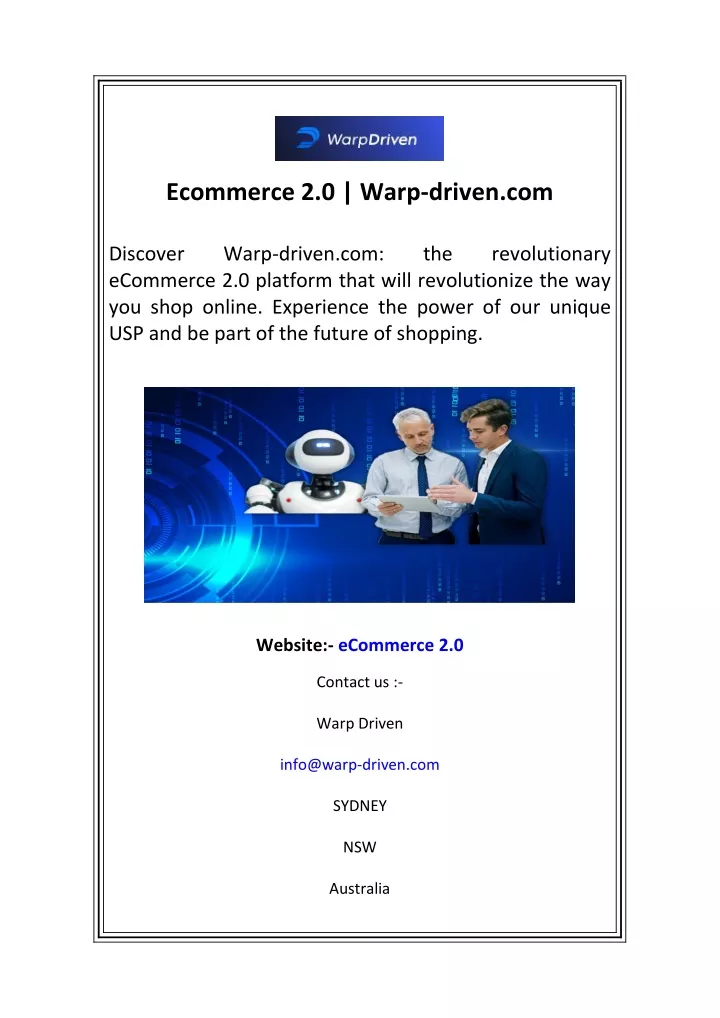 ecommerce 2 0 warp driven com