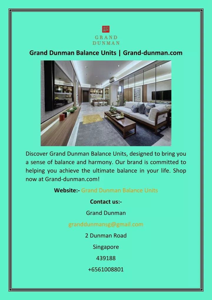 grand dunman balance units grand dunman com