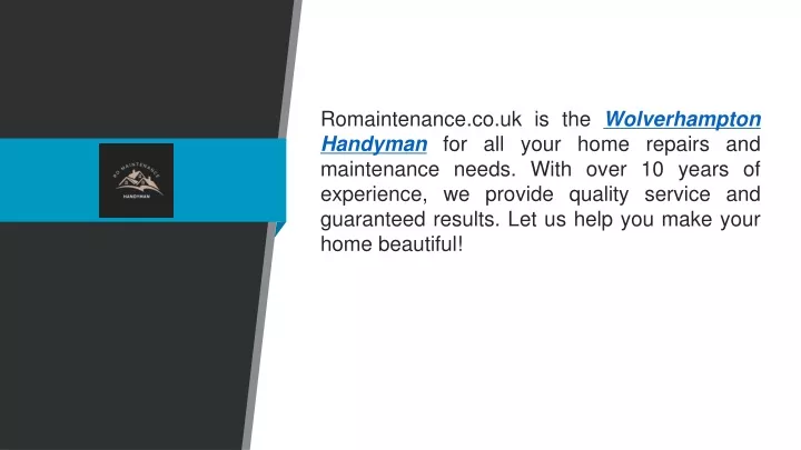 romaintenance co uk is the wolverhampton handyman
