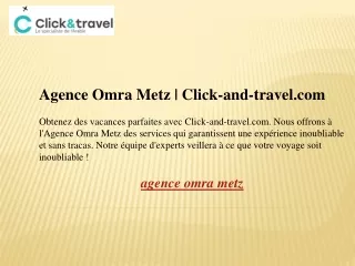 Agence Omra Metz  Click-and-travel.com